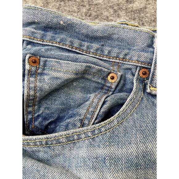 Levi Strauss 501 Jeans Mens 38 waist 32 inseam Button Fly Wide Leg Boot Denim - Picture 10 of 10